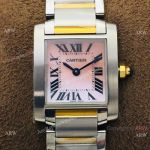 Super Replica Cartier Tank Francaise Watch 2-Tone Pink Face